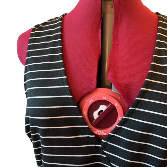 JACK by BB Dakota Short faux-wrap sleeveless racer back dress b&w stripes Large - Picture 3 of 15